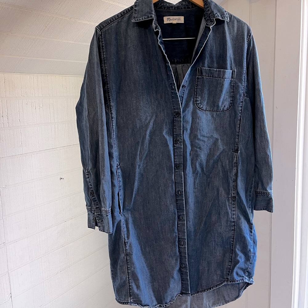 MADEWELL Chambray Blue Button Down Dress